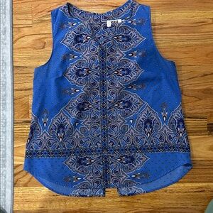 Vince Royal Blue Paisley Sleeveless Camisole